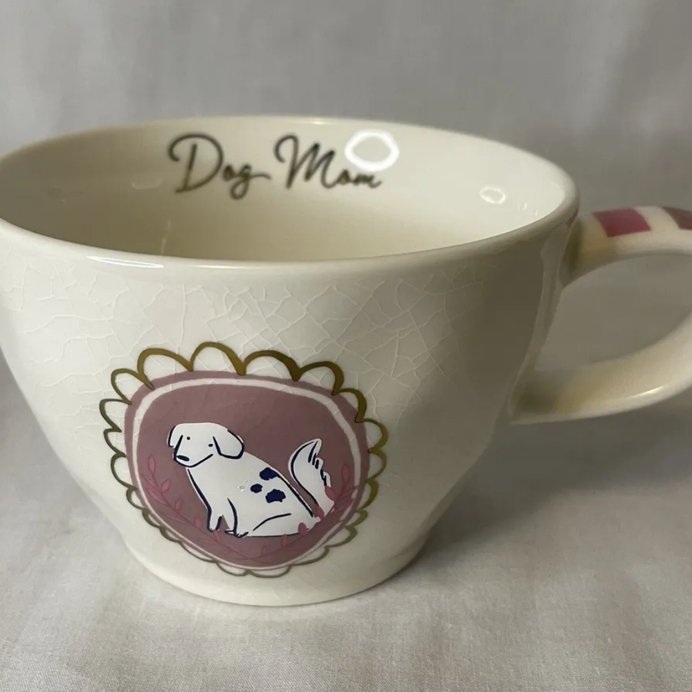 Adorable Dog Mom Coffee Mug Tactile Satisfying Smooth Texture White Dog